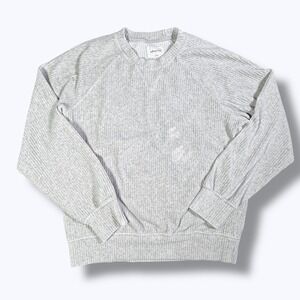 Wilfred Free Aritzia Sweatshirt Sz S Gray Ribbed Crewneck Soft Cozy Minimalist